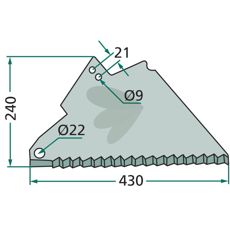 Kniv til snittevogn 48817500, designet til høj ydeevne og holdbarhed.