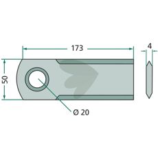 Halmhakkerknive i 25-pak, tilpasset 7368720 maskiner.