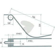 540 mm rivepløk fra Fontanesi, robust og pålidelig til krævende opgaver.