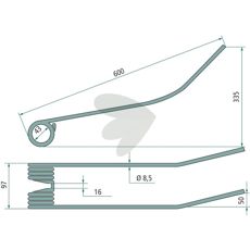 Rivepløk IMA La Rocca, 600 mm lang, perfekt til landbrug og havearbejde.
