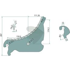 Kniv til rundballepresser, varenummer 52000905, giver høj præcision ved balleproduktionen.