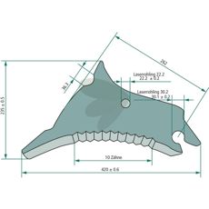 Kniv til rundballepresser Z4545590, perfekt til effektiv ballepresning.