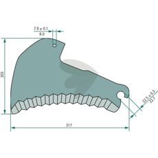 Kniv Z5063900 til rundballepresser, giver optimal skærekraft og holdbarhed.