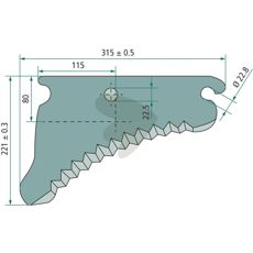 Højkvalitets kniv til rundballepresser, model CC126575, for effektiv høst.