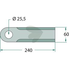 Karbidovertrukken hakkekniv M1.80017, for højeste skærekapacitet.