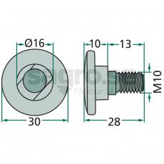 Komplet knivbolt med låsemøtrik for ekstra sikkerhed og stabilitet.
