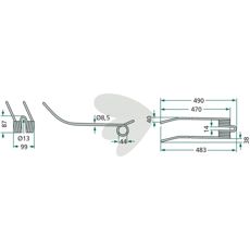 Kuhn fjedrepinde 490mm, 10-Pack, utroligt prisværd og holdbar.