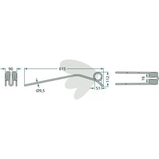 Kuhn 615mm fjederpinde, højere holdbarhed og ydeevne.
