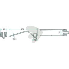 Kuhn fjederpinde 575mm, perfekt til effektiv strenglægning i marken.