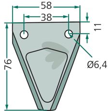 Busatis glat skæreklinge 76x58x2,7, giver en jævn og effektiv klipning.
