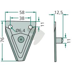 Busatis glat skæreklinge 76x58, designet til effektiv græsslåning.