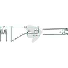 Gule fjederpinde til skårspreder 12100, perfekt til dit landbrug.