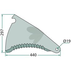 Kniv til snittevogn 60810, kraftfuldt værktøj til landbrug og skærearbejde.