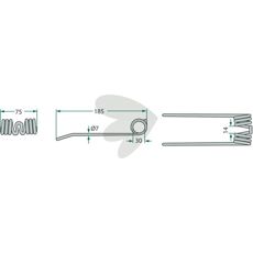 New Holland pick-up pind, 185 mm, optimal til mejetærskere.