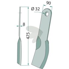 Holdbar slåmaskinekniv designet til effektiv græs- og planteklipning.