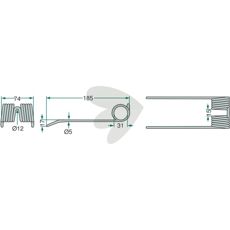 Kraftfuld 185 mm pick-up pind til New Holland udstyr.