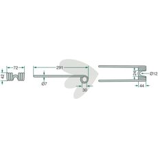 Dücker rivefinger på 291 mm, designet til optimal holdbarhed og ydeevne.