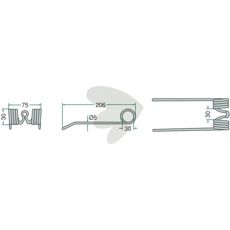 Kraftfuld Claas pick-up nål, 206 mm for pålidelig høst og indsamling.