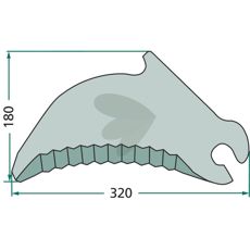 Kniv til rundballepresser, artikelnummer 84056505, sikrer jævn og effektiv ballning.