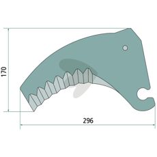 Kniv til rundballepresser, artikelnummer 8460775, giver optimal skæring og holdbarhed.