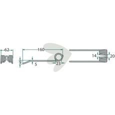 160 mm pick-up stift tilpasset til Strautmann-maskiner.