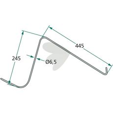 Pinne til Vicon (Kverneland) længde 445 mm, robust og slidstærk.