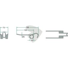 Pick-up pinne Claas 198 mm, ideel til præcisionsarbejde i marken.