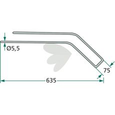 Rivepin Kuhn 635 mm, designet for optimal ydeevne og holdbarhed.