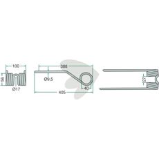 Rød pin til roterende rive, ideel til effektiv jordbehandling.