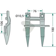 Dobbelttand 6" i hovedområdet, tilbyder optimal funktionalitet og holdbarhed.