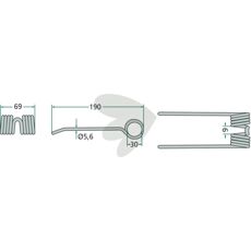 Claas 190 mm pick-up fingre, den perfekte reservedel til optimal opsamling.