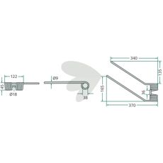 Cremefarvet stift til rive med rød markering for nem identifikation.
