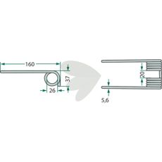 Solid 160 mm pick-up pinne til Krone mærke.