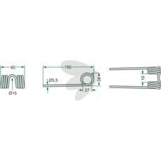 Holdbar pick-up pinne Krone 150 mm til professionel brug.