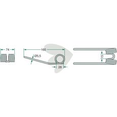 Holdbar 160 mm pick-up pinne specielt til Krone.