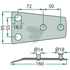 Knivholder 9484592, perfekt til at sikre fjedrende knive på maskiner.