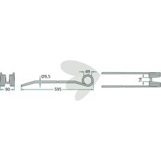 Rivepig Claas 595 mm, fremragende holdbarhed til barske arbejdsmiljøer.