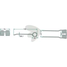 Claas pick-up pind på 190 mm, perfekt til effektiv høstindsamling.