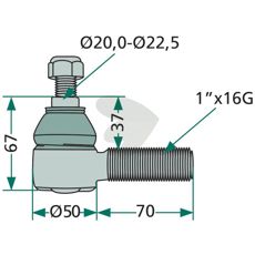 Holdbart kugleled til kniv - AH21345, sikrer effektiv drift.