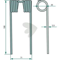 188 mm John Deere pind for optimal indsamling af høst.