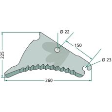 Økonomisk kniv til rundballepresser, model CC131160F, ideel for markarbejde.