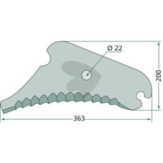 Kniv CC45141 til rundballepresser, høj kvalitet for vedvarende resultat.