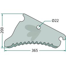 Kniv CC126575 til rundballepresser, optimeret for holdbarhed og ydeevne.
