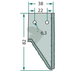 Venstre endeklinge med tandet top for forbedret skæreydelse.