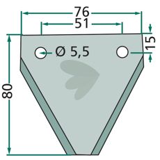 Glatskårlæggerkniv 80x76 med 5,5 mm hul, tilpasset forskellige maskiner.