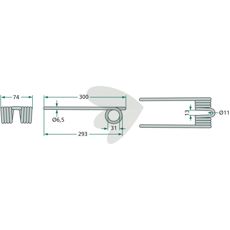 Lang sølvfarvet rivefinger for holdbarhed og ydeevne.