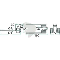Pinne Landsberg, 190mm lang, kompatibel med flere maskinproducenter.