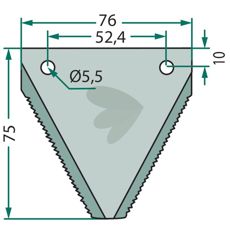 Slåkniv med tænder, designet til at forbedre klipperesultater og effektivitet.