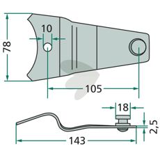 Knivholder PZ-57, ideel til brug i landbrugsmaskiner og udstyr.