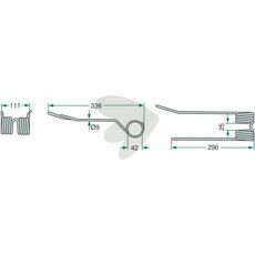 Højre lige pind til rive i rød farve med gul markering for nem anvendelse.